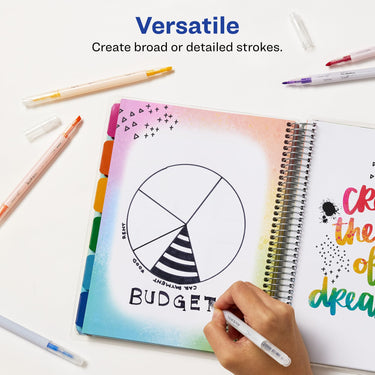 AVERY Dual Tip Markers, Fine Tip Marker and Chisel Tip Marker, Quick-Drying Water-Based Markers, Black, Ideal Planner Markers and Journal Markers, 3-Pack (25001)